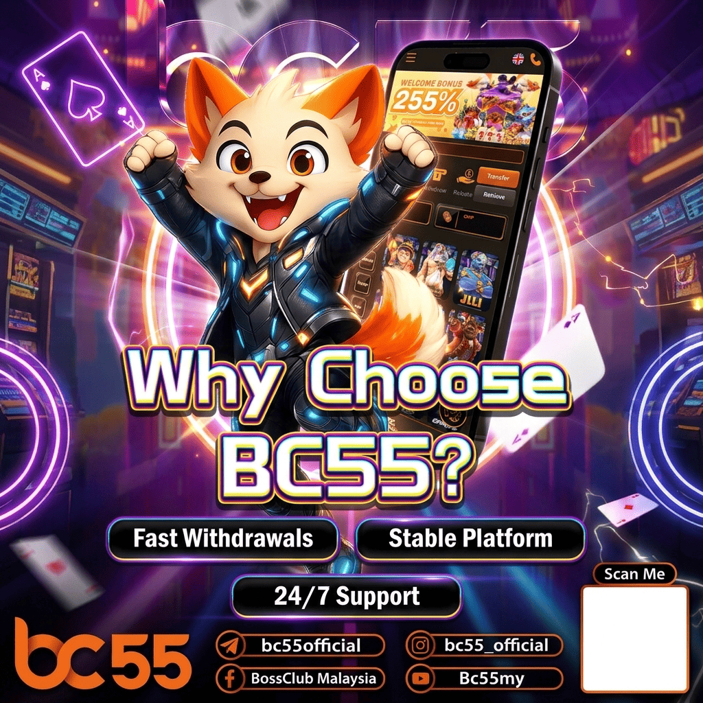 BC55 Why Choose - Fast Withdrawals Stable Platform 24/7 Support